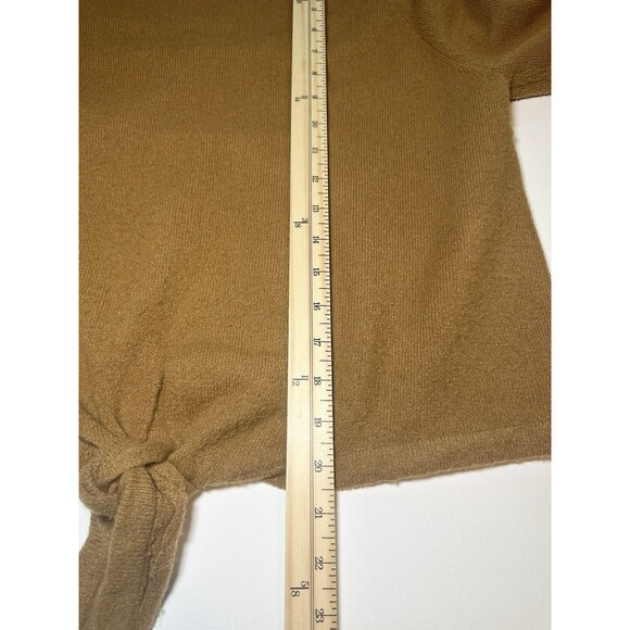 Show Me Your Mumu Shelby Camel Cozy Knit Sweater Front Tie Crop LARGE *PILLING* - Picture 11 of 12